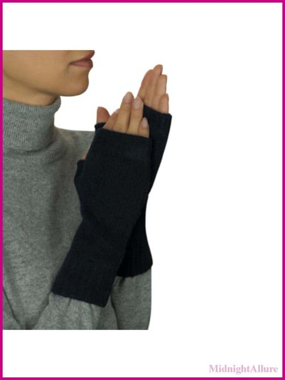 100% Cashmere Fingerless Mitts Made in Scotland One Size